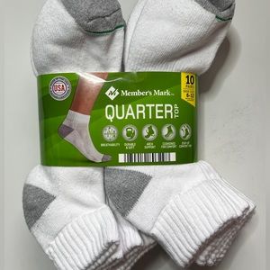 Member’s Mark WHITE QUARTER TOP SOCKS